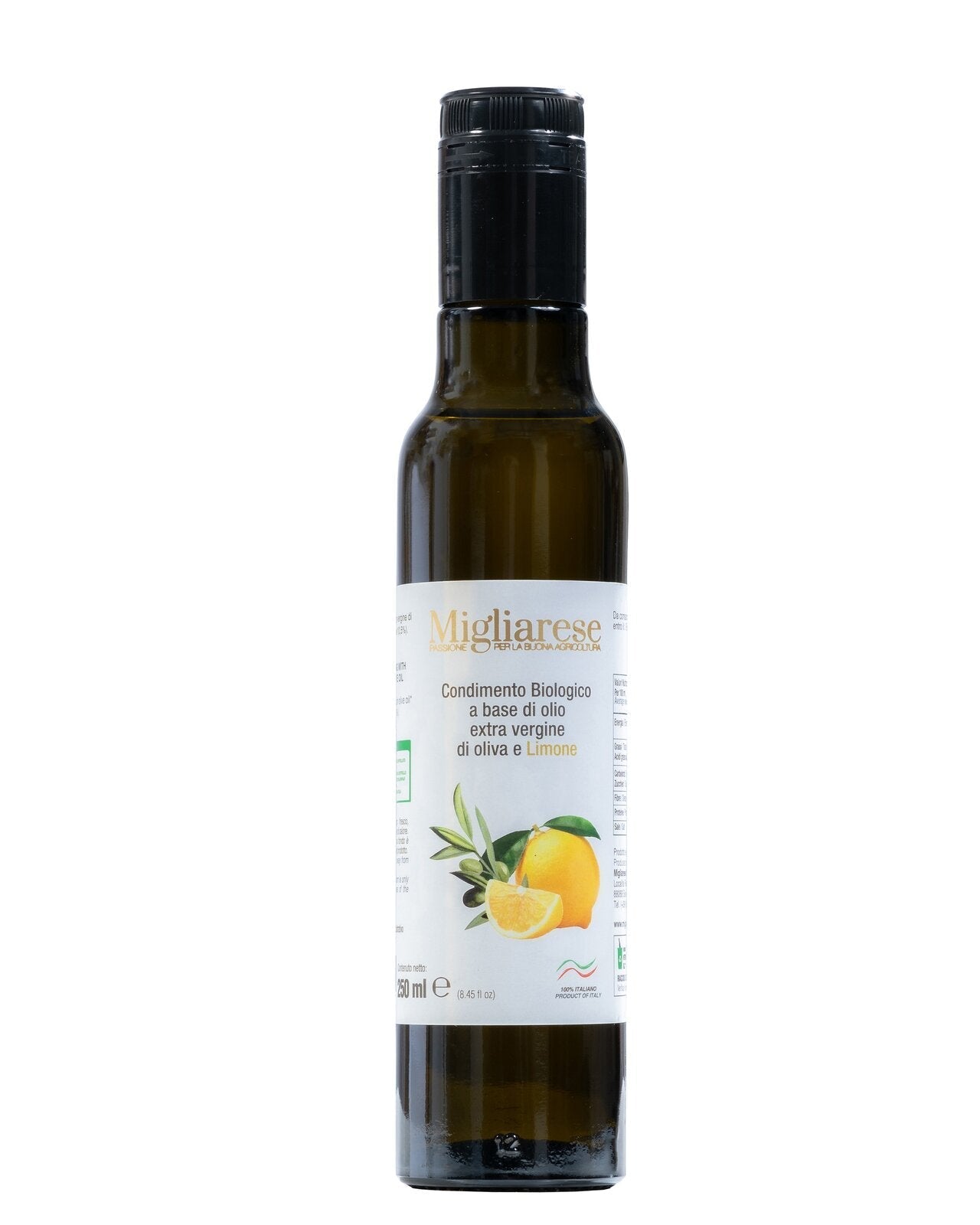 Condimento Biologico di Olio Extra Vergine di Oliva e Limone