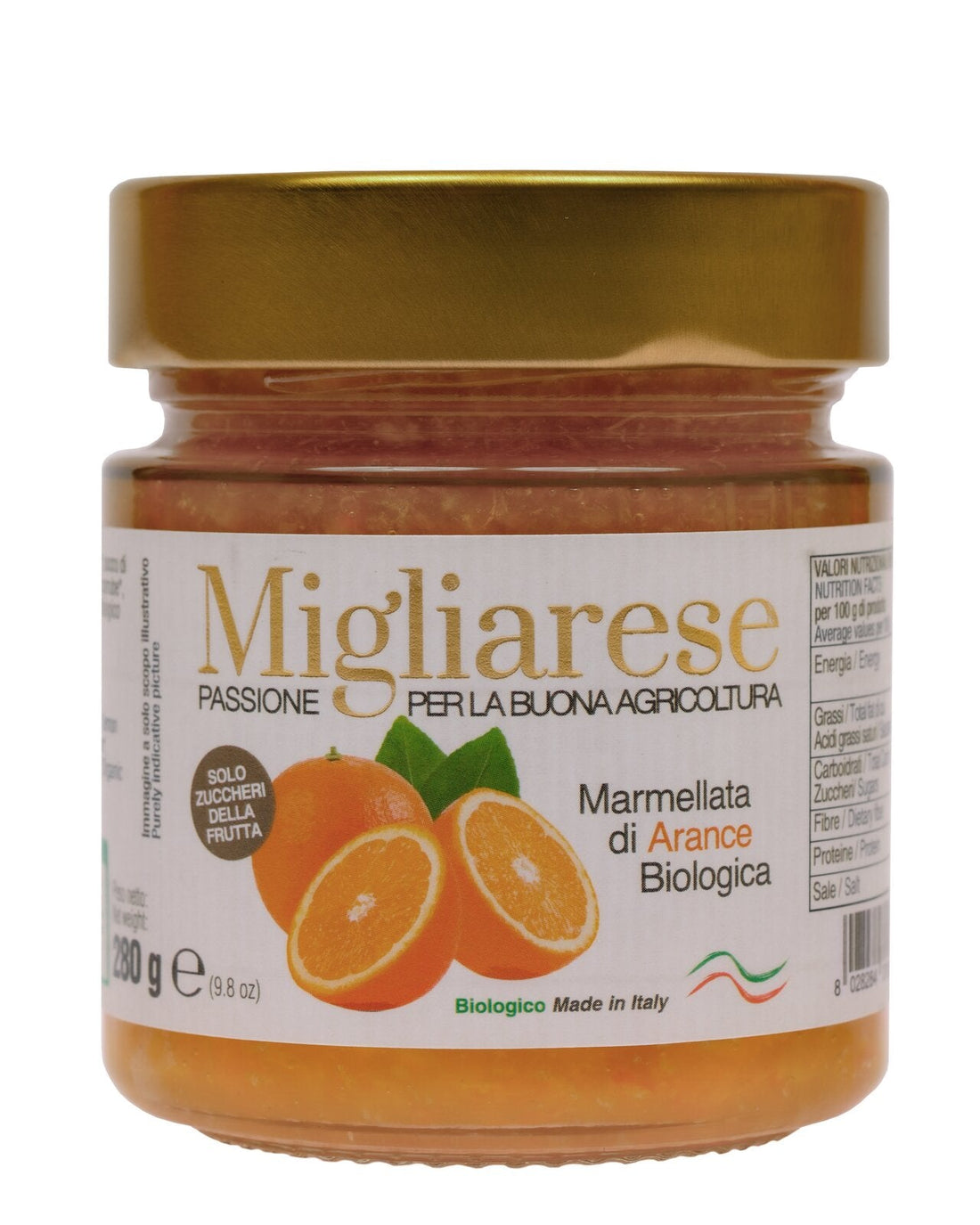 Marmellata di Arance Calabrese Biologica 280 gr - Marmellata