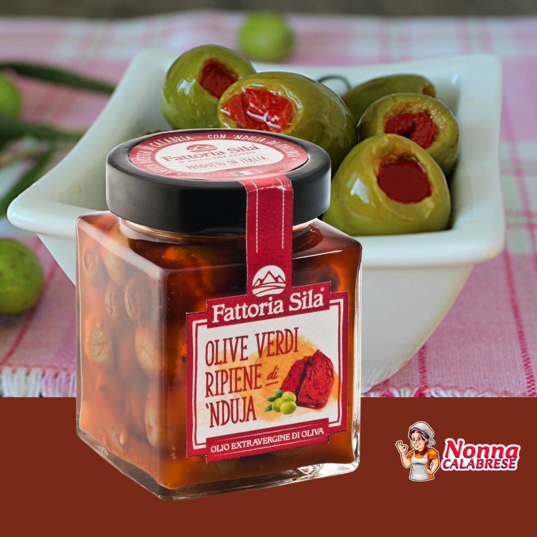 Olive Verdi Calabresi Ripieni con Nduja di Spilinga 280gr -