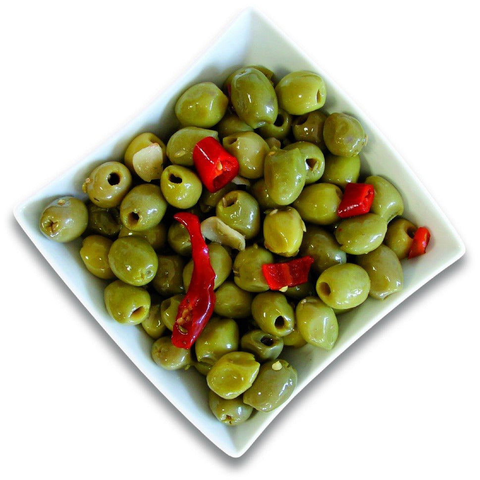 Olive Verdi Denocciolate Fresche Selezionate e Genuine 500gr - Nonna Calabrese.it