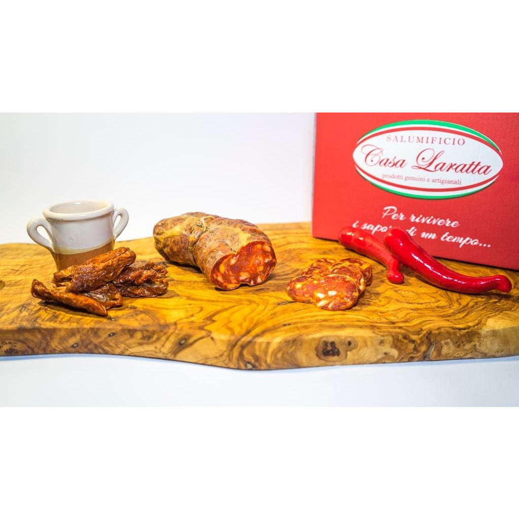 Soppressata Rossa Piccante e dolce Artigianale di Papanice (kr) 280/300gr. - Nonna Calabrese.it